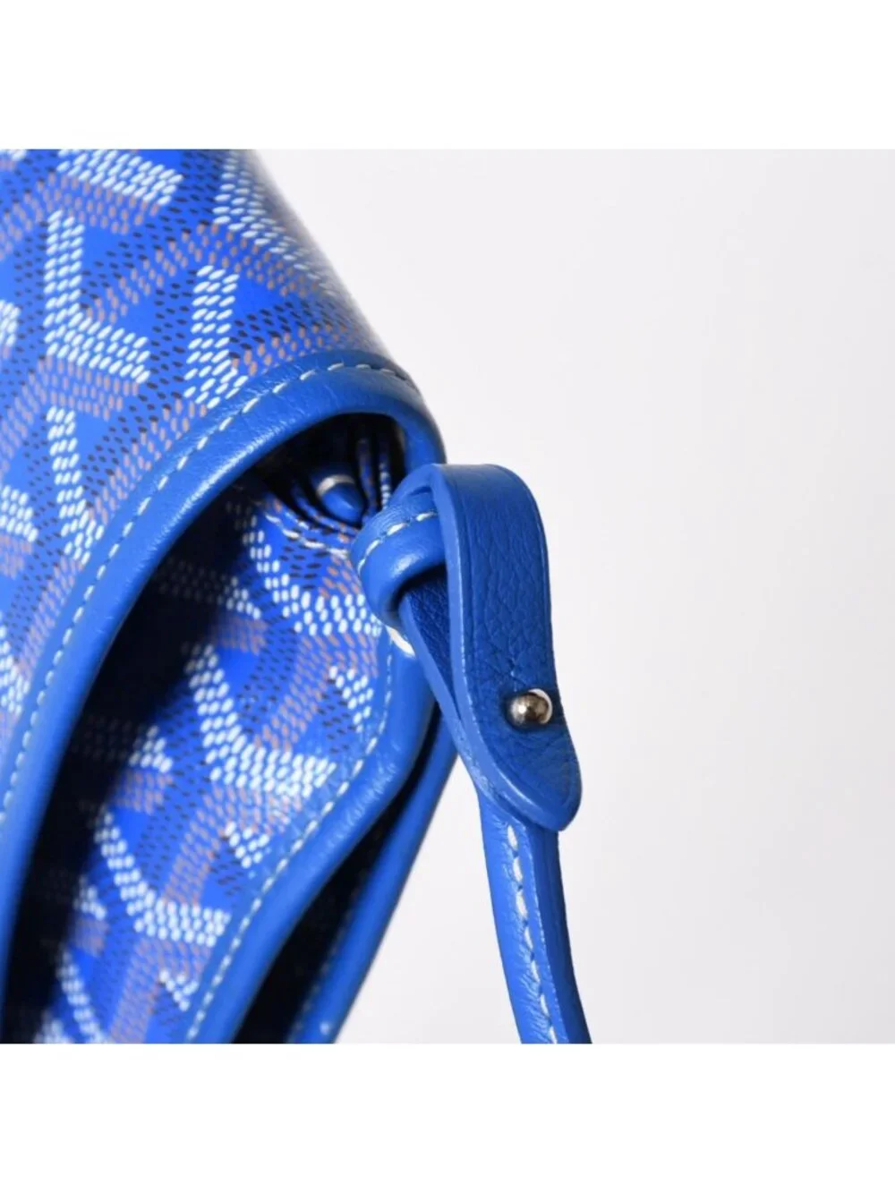 Goyard Plumet Pouch Wallet Shoulder Bag Blue Silver